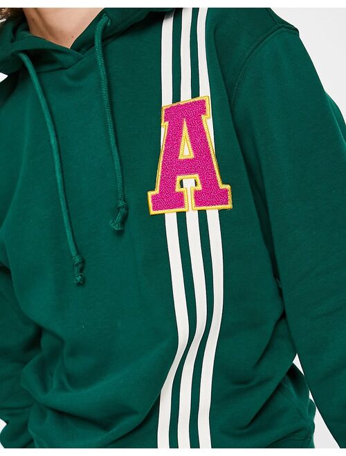 adidas Originals varsity logo hoodie in green