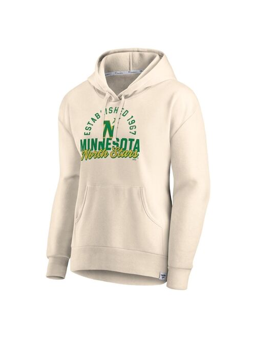 Women's Fanatics Branded Cream Minnesota North Stars Carry the Puck Pullover Hoodie Sweatshirt
