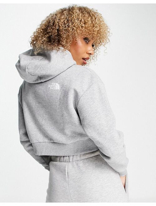 The North Face Trend cropped fleece hoodie in gray