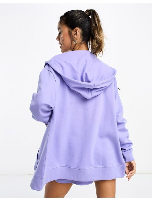 ASOS DESIGN oversized zip through hoodie in vintage blue