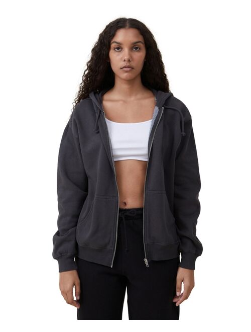 COTTON ON Women's Classic Washed Zip-Through Hoodie Sweater