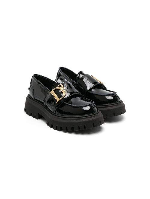 Dsquared2 Kids logo-plaque leather loafers