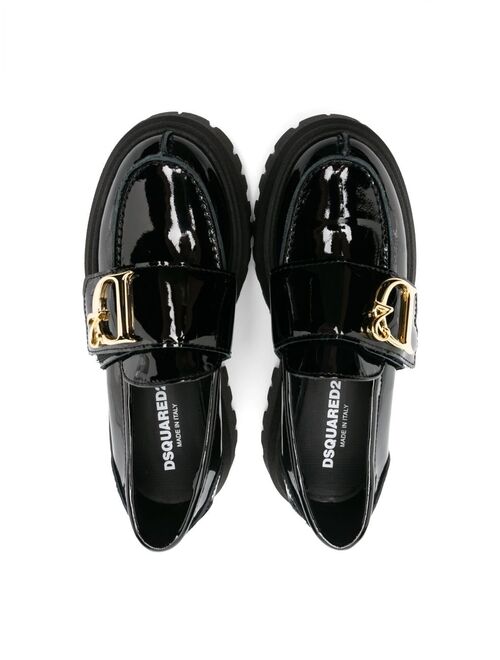 Dsquared2 Kids logo-plaque leather loafers
