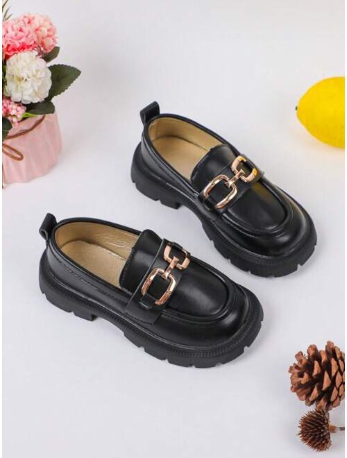 Shein Simple And Retro, Casual Metal Buckle Decorated Flat Shoes For Women, All-match Style