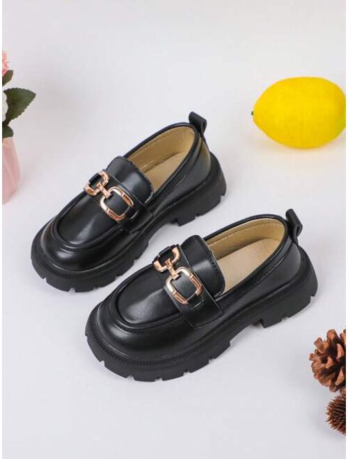 Shein Simple And Retro, Casual Metal Buckle Decorated Flat Shoes For Women, All-match Style