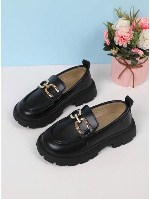 Shein Girls Chain Decor Non Slip Flat Loafers For Outdoor