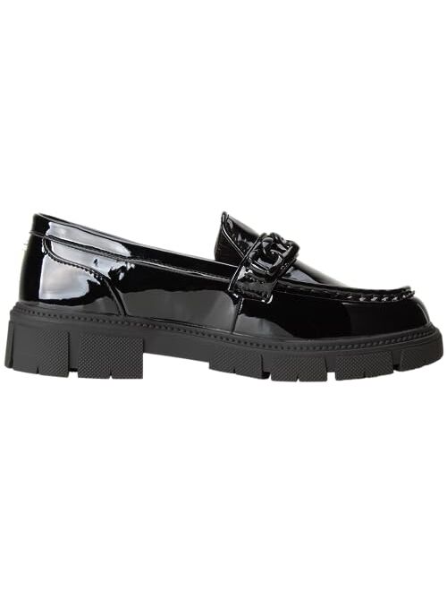 bebe Girls' Loafers - Patent Platform Chunky Loafers - School Uniform Shoes for Girls - Platform Dress Shoes (5-7 Big Kid)