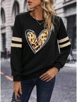 LUNE Leopard Print Raglan Sleeve Sweatshirt