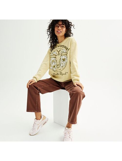 licensed character Juniors' Yellowstone Dutton Ranch Graphic Sweatshirt