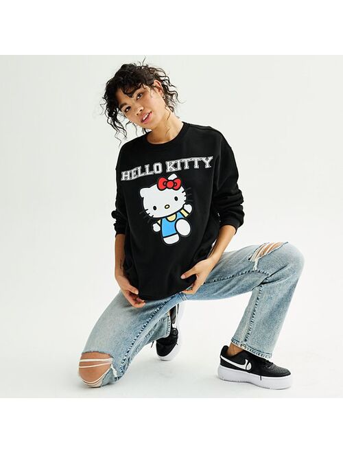 licensed character Juniors' Hello Kitty Collegiate Graphic Sweatshirt