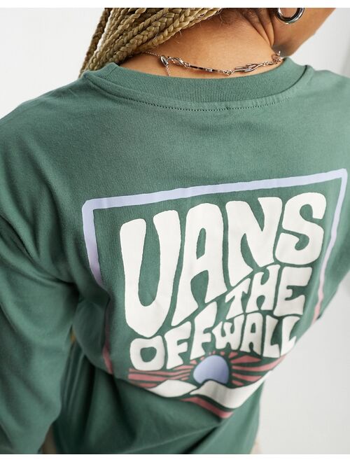 Vans Topa Topa back print long sleeve T-shirt in dark green