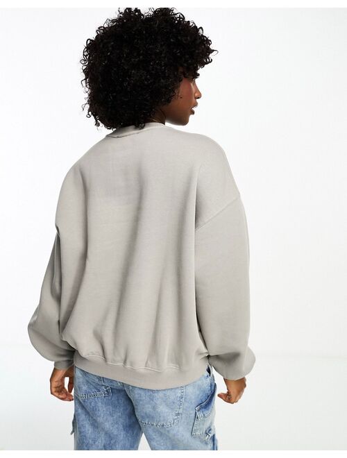 Bershka 'San Francisco' oversized sweatshirt in pale gray