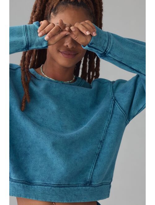Sundry Long-Sleeve Boxy Crop Sweatshirt