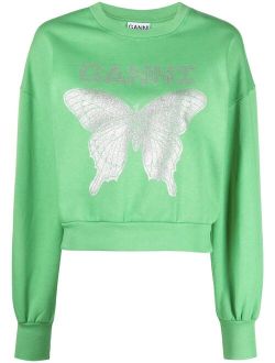 butterfly-print organic cotton sweatshirt