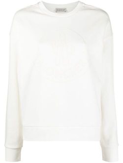 logo-embroidered fleece sweatshirt
