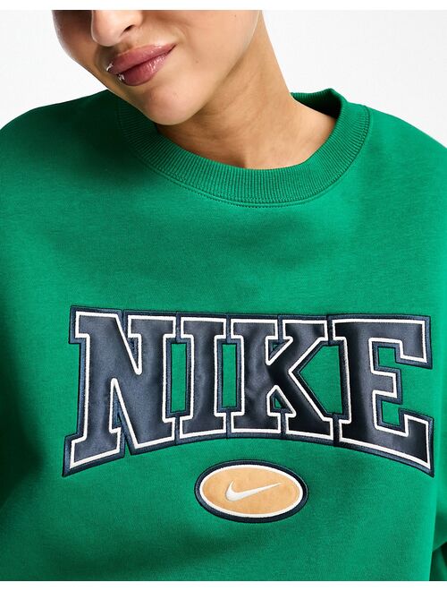 Nike retro fleece sweat in green