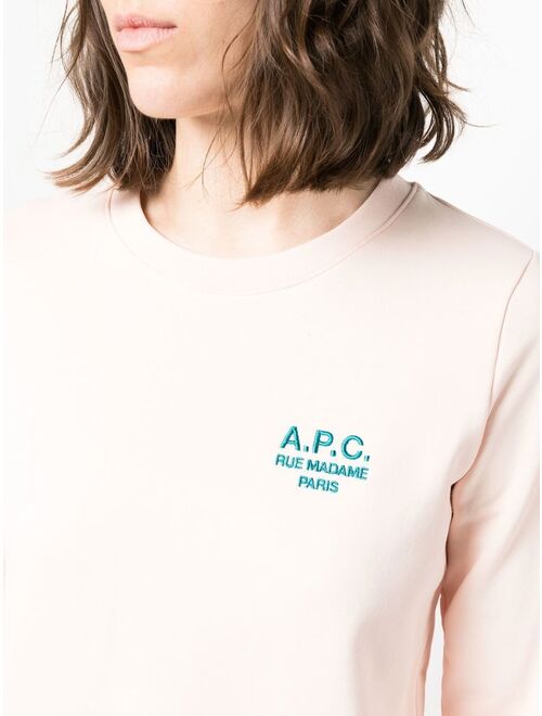 A.P.C. logo-print long-sleeve sweatshirt
