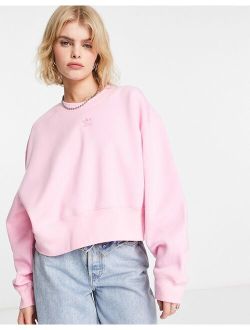essentials trefoil sweatshirt in pink