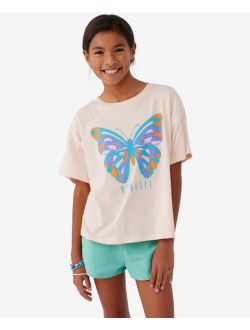 Big Girls Lucky Butterfly Oversized Graphic T-shirt