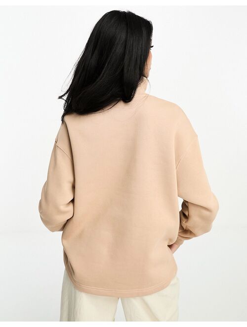 Nike Swish fleece 1/4 zip sweatshirt in brown