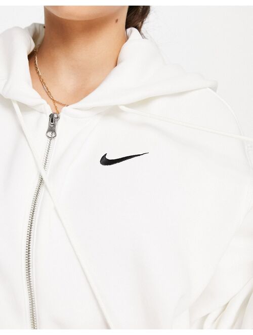 Nike Phoenix Fleece zip hoodie in white