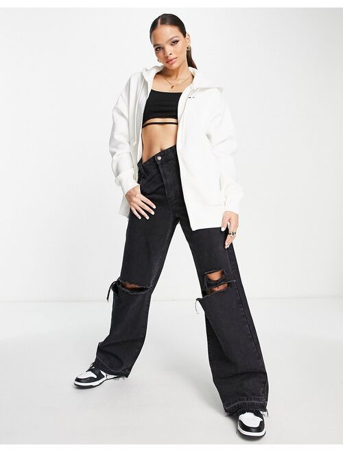 Nike Phoenix Fleece zip hoodie in white