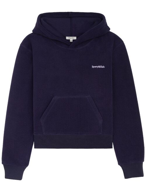 Sporty & Rich embroidered-logo polar hoodie