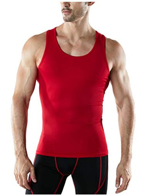 ATHLIO 3 Pack Men's Cool Dry Compression Sleeveless Tank Top, Sports Running Basketball Workout Base Layer