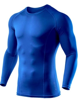 1 or 3 Pack Men's UPF 50  Long Sleeve Compression Shirts, Water Sports Rash Guard Base Layer, Athletic Workout Shirt