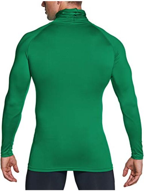 ATHLIO 2 or 3 Pack Men's UPF 50+ Mock Long Sleeve Compression Shirts, Athletic Workout Shirt, Water Sports Rash Guard