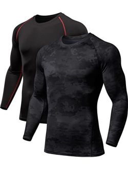 1 or 3 Pack Men's Thermal Long Sleeve Compression Shirts, Winter Gear Sports Base Layer Top, Athletic Running T-Shirt