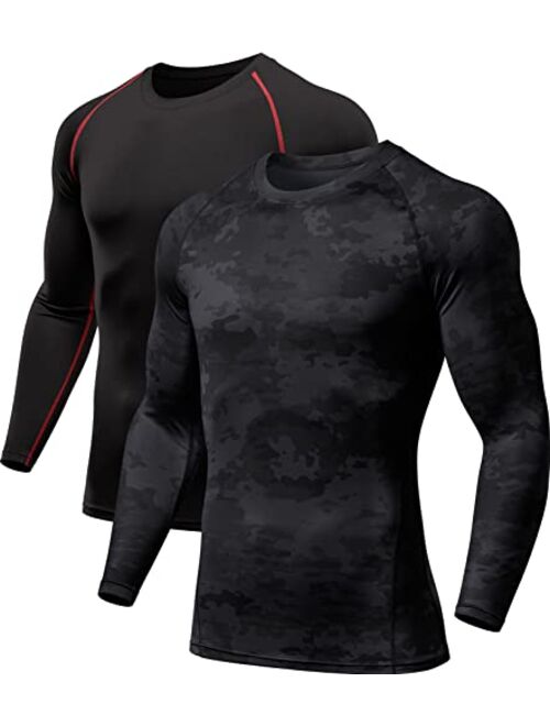 ATHLIO 1 or 3 Pack Men's Thermal Long Sleeve Compression Shirts, Winter Gear Sports Base Layer Top, Athletic Running T-Shirt