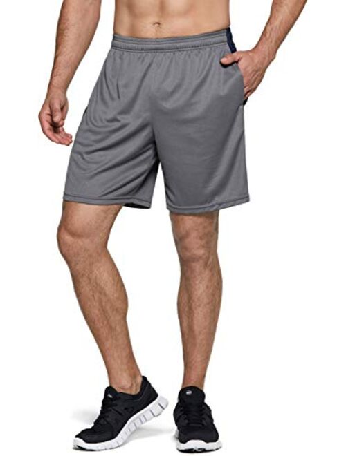 ATHLIO 1, 2 or 3 Pack Men's Active Basketball Shorts, Gym Workout Running Shorts, Quick Dry Mesh Athletic Shorts with Pockets