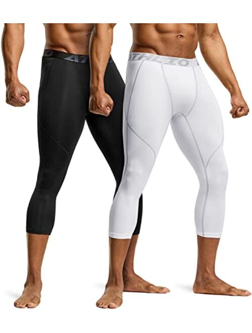 ATHLIO 2 or 3 Pack Men's Compression Pants Running Tights Workout Leggings, Cool Dry Technical Sports Baselayer