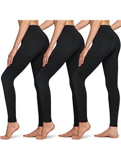 1 or 3 Pack Women's Thermal Yoga Pants, Fleece Lined Compression Workout Leggings, Winter Athletic Running Tights