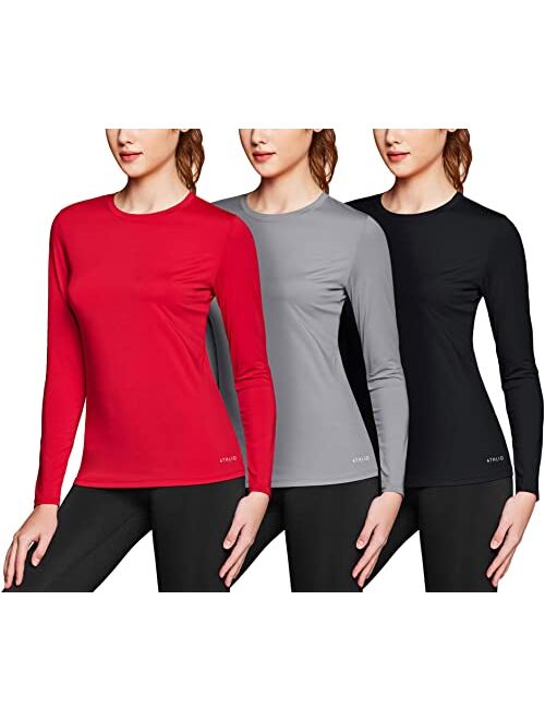 ATHLIO 2 or 3 Pack Women's UPF 50+ Long Sleeve Workout Shirts, UV Sun Protection Running Shirt, Dry Fit Athletic Tops