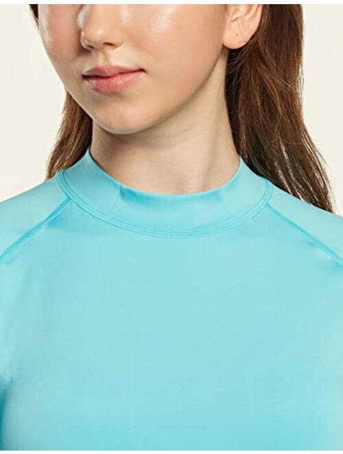 ATHLIO Women's UPF 50+ Rash Guard, Short Sleeve Surfing Swimsuit Top, UV/SPF Active Water Beach Swim Shirts