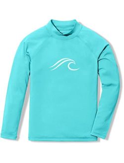 Boys' Long Sleeve Rash Guard Swimsuit, UV/SPF Water Beach Surf Swim Shirts, UPF 50  Sun Protection Swimwear Top