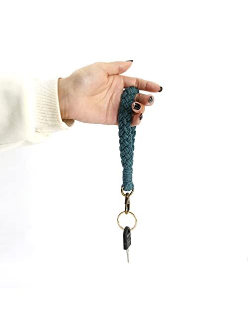 XGALBLA Soft Macrame Keychain Boho Handmade Wristlet Bracelet Keychain Country style Wrist Lanyard Handmade Holder for Women