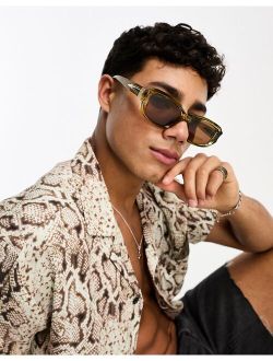 rectangle retro sunglasses in green