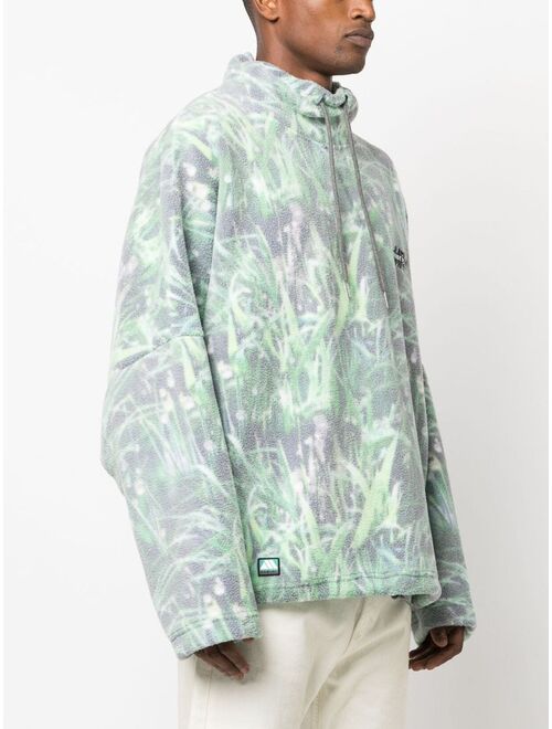Martine Rose grass-print fleece-texture sweatshirt