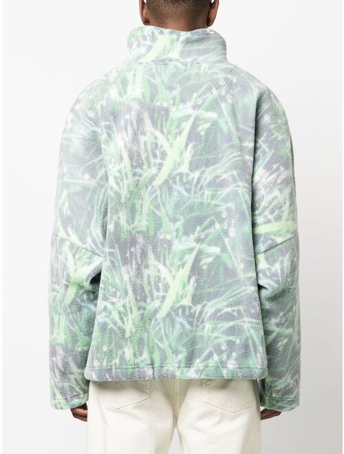 Martine Rose grass-print fleece-texture sweatshirt