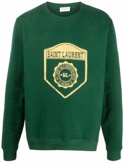 Saint Laurent University crest print sweatshirt