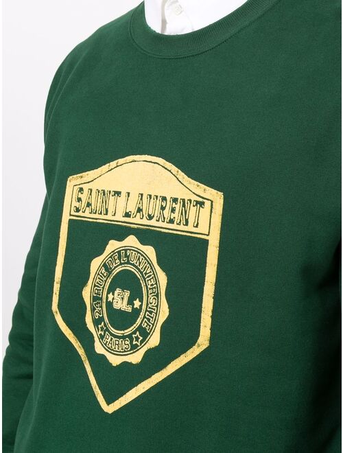 Saint Laurent University crest print sweatshirt