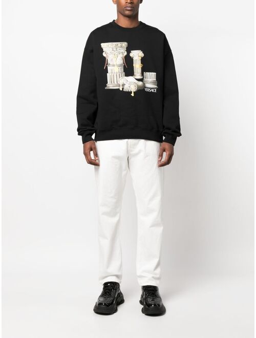Versace Columns-print cotton sweatshirt