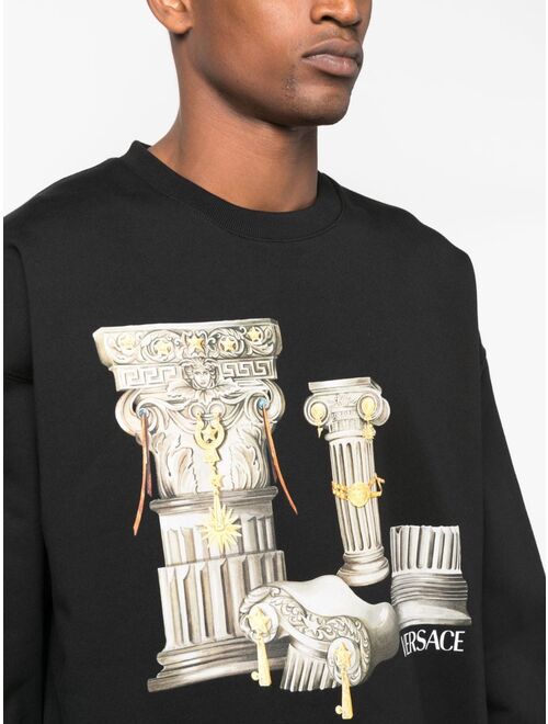 Versace Columns-print cotton sweatshirt