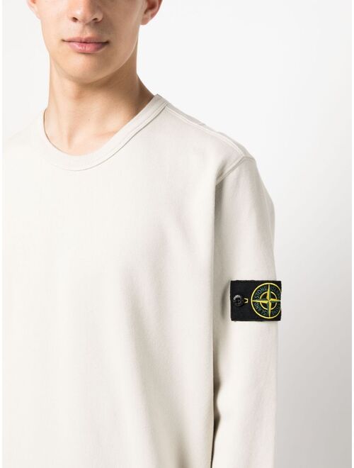 Stone Island Compass-patch cotton sweatshirt