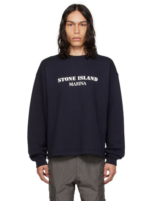 Stone Island Navy Bonded Sweatshirt