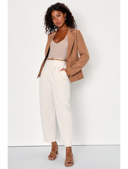 Lulus Officially Poised Brown Lightweight Blazer