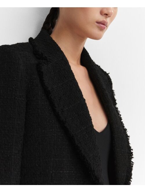 MANGO Women's Jewel Buttoned Tweed Blazer